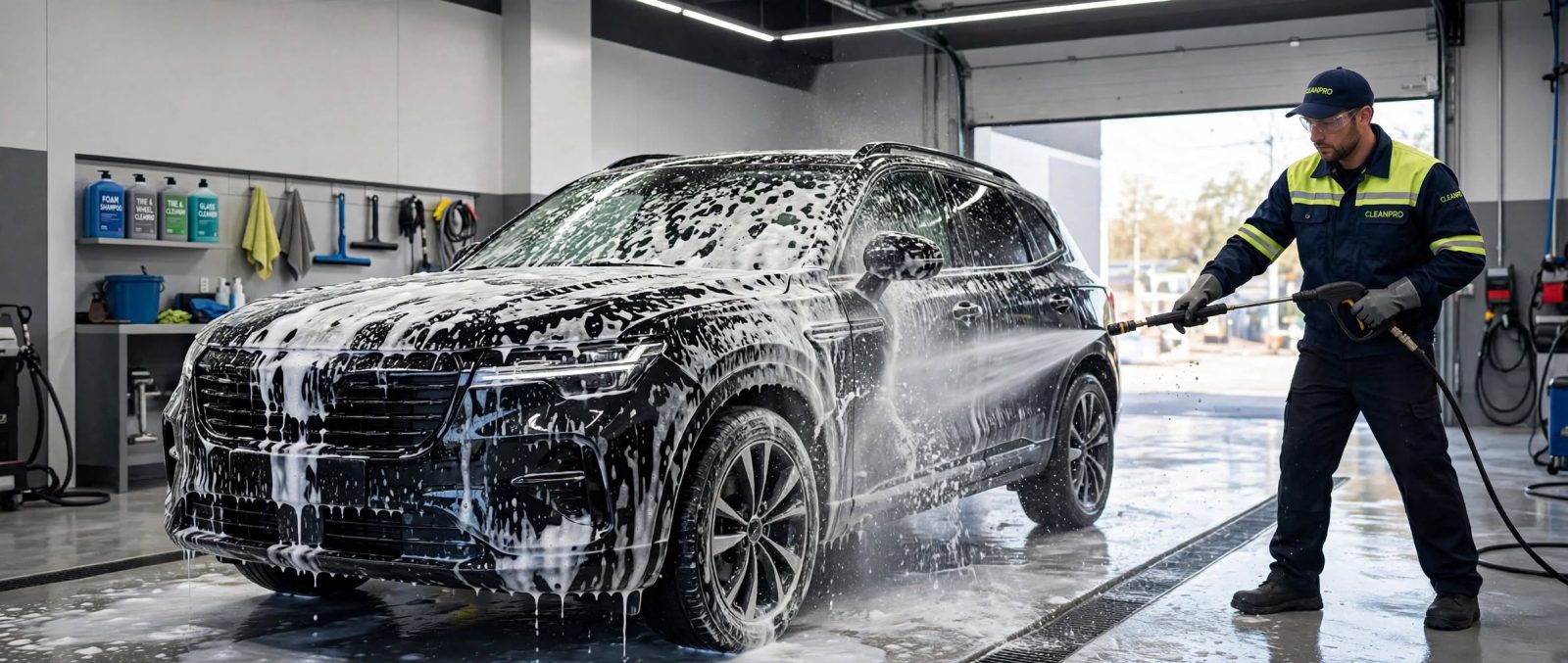 Professional car wash and vehicle cleaning